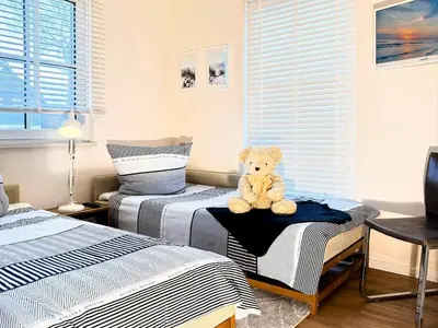 Ein Bett oder Betten in einem Zimmer der Unterkunft Stralsund