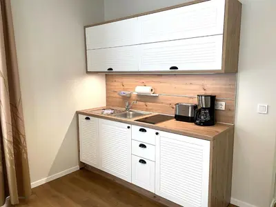 Küche/Küchenzeile in der Unterkunft Ferienwohnung Baltic Lagoon Ostsee