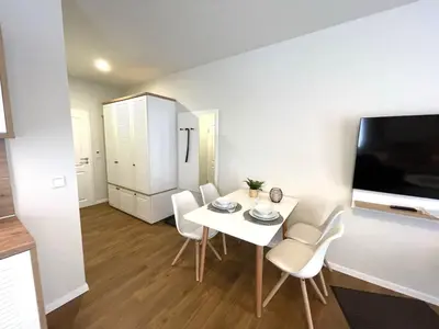 Küche/Küchenzeile in der Unterkunft Ferienwohnung Baltic Lagoon Ostsee