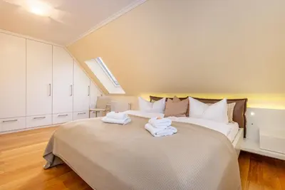 Ein Bett oder Betten in einem Zimmer der Unterkunft Ferienhaus Zingst