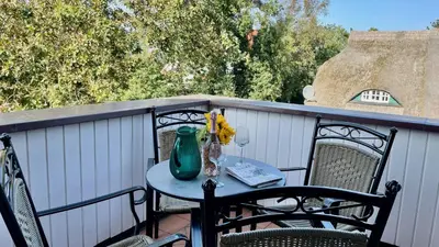 Ein Balkon oder eine Terrasse in der Unterkunft Haus Strandgut FW 6