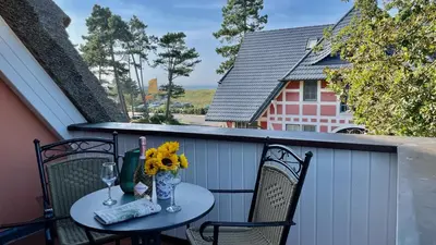 Ein Balkon oder eine Terrasse in der Unterkunft Haus Strandgut FW 6