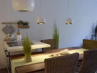 Ein Sitzbereich in der Unterkunft Ferienwohnung Ostseereif WE51