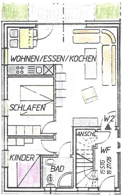 Grundriss der Unterkunft Dat Gele Hus Wohnung 2