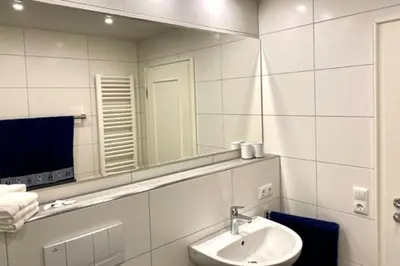 Ein Badezimmer in der Unterkunft Birkenhof App 17, Käpt´n Suite