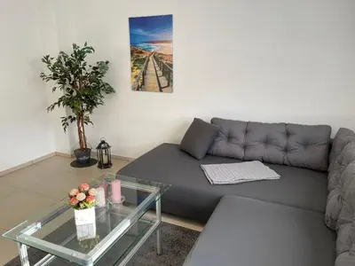 Ein Sitzbereich in der Unterkunft Apartment Haus Stefanie by Interhome