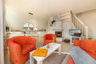 Ein Sitzbereich in der Unterkunft Godeke Michels Ferienwohnung 23-Jonggöntje Seestr5b