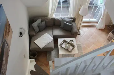 Ein Sitzbereich in der Unterkunft Godeke Michels Ferienwohnung 24 Seestr5b