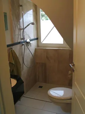 Ein Badezimmer in der Unterkunft Godeke Michels Ferienwohnung 35Susewind Müggenburger Weg 40