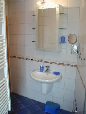 Ein Badezimmer in der Unterkunft FeWo 1Eyckmanns
