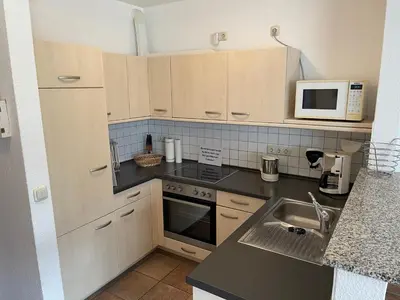 Küche/Küchenzeile in der Unterkunft Ferienwohnung Sünnenkringel 61