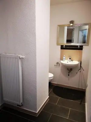 Ein Badezimmer in der Unterkunft Ferienhaus am Fangelturm