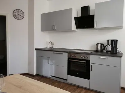 Küche/Küchenzeile in der Unterkunft Ferienhaus am Fangelturm
