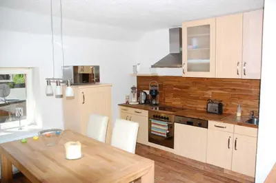 Küche/Küchenzeile in der Unterkunft Ferienhaus am Fangelturm
