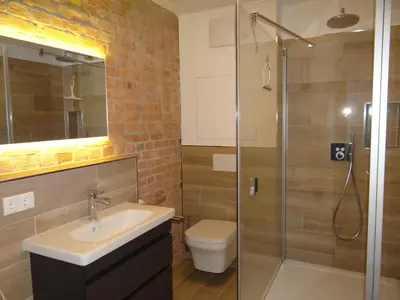 Ein Badezimmer in der Unterkunft Ferienwohnungen in Barth am Hafen