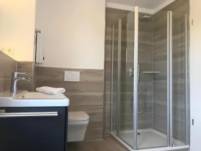 Ein Badezimmer in der Unterkunft Ferienwohnungen in Barth am Hafen