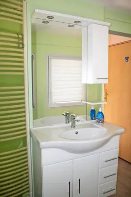 Ein Badezimmer in der Unterkunft Ferienwohnung Bungalow Palliwoda Prerow