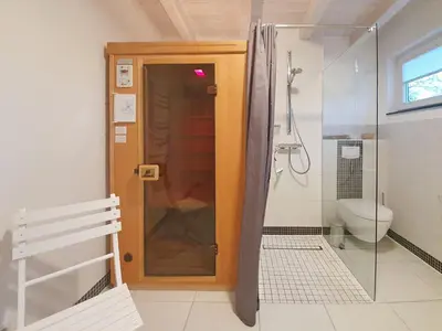 Ein Badezimmer in der Unterkunft Darß-Fuchs