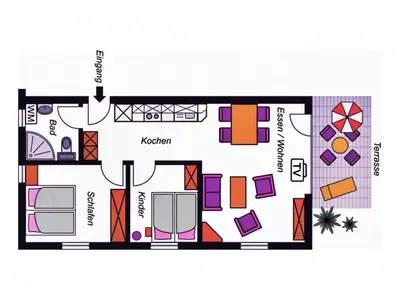 Grundriss der Unterkunft Dat gele Hus FeWo 1
