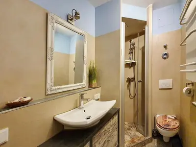 Ein Badezimmer in der Unterkunft Die Zeese