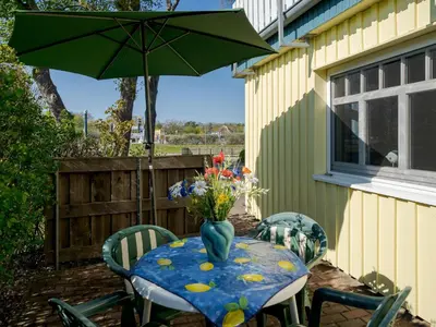 Ein Balkon oder eine Terrasse in der Unterkunft Hafenblick 1