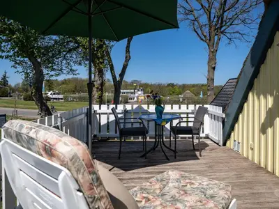 Ein Balkon oder eine Terrasse in der Unterkunft Hafenblick 2