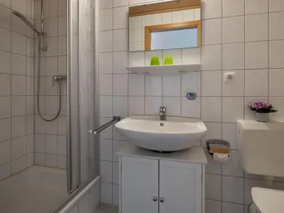 Ein Badezimmer in der Unterkunft Hafenblick 2