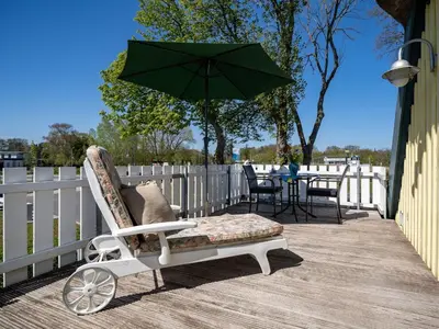 Ein Balkon oder eine Terrasse in der Unterkunft Hafenblick 2