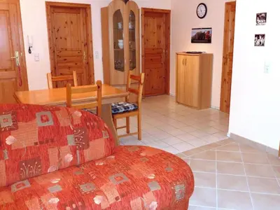 Ein Sitzbereich in der Unterkunft Holiday apartment Eulenspiegel