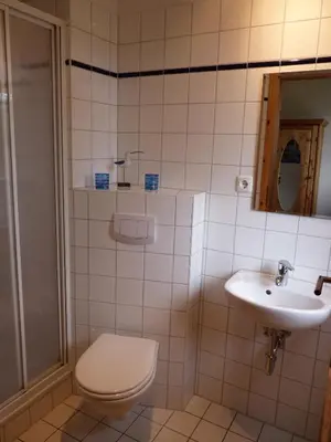 Ein Badezimmer in der Unterkunft Ferien unterm Reet