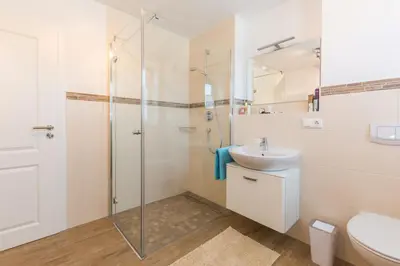 Ein Badezimmer in der Unterkunft Ostwestliebe