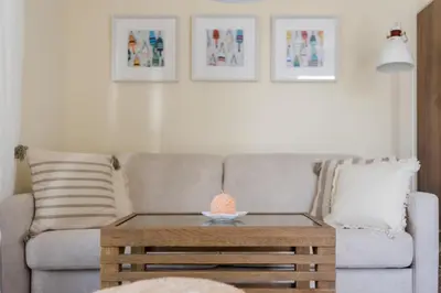 Ein Sitzbereich in der Unterkunft Ferienwohnung Cellina