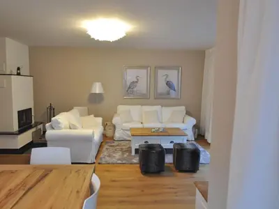 Ein Sitzbereich in der Unterkunft Holiday house dune forest b