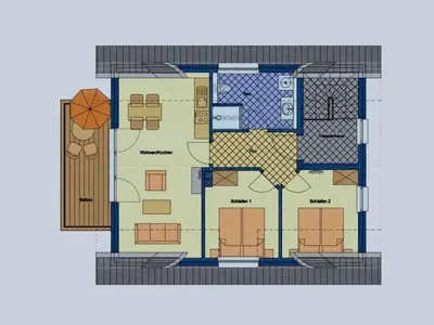 Grundriss der Unterkunft Holiday apartment Lüttje Bangbüx