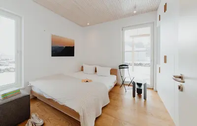 Ein Bett oder Betten in einem Zimmer der Unterkunft Aloha Pruchten