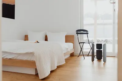 Ein Bett oder Betten in einem Zimmer der Unterkunft Aloha Pruchten