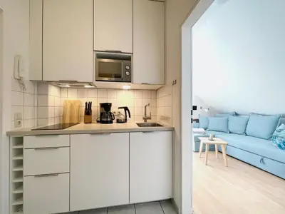 Küche/Küchenzeile in der Unterkunft Ferienwohnung Meerverliebt