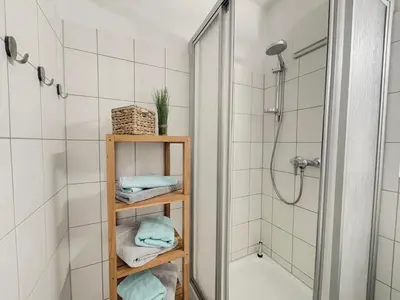 Ein Badezimmer in der Unterkunft Ferienwohnung Meerverliebt