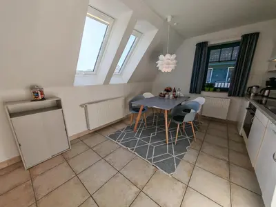 Küche/Küchenzeile in der Unterkunft BoddenLiebe