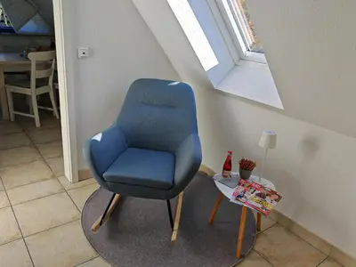 Ein Sitzbereich in der Unterkunft MeeresLiebe