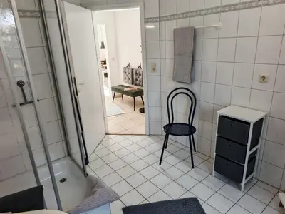 Ein Badezimmer in der Unterkunft BoddenGlück