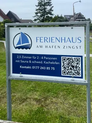Ein Zertifikat, Auszeichnung, Logo oder anderes Dokument, das in der Unterkunft Ferienhaus am Hafen Zingst ausgestellt ist