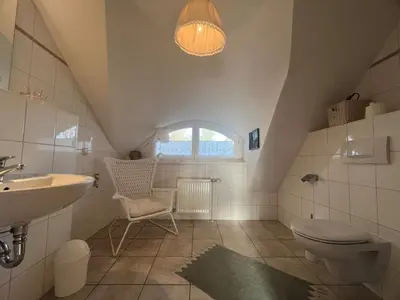 Ein Badezimmer in der Unterkunft Ellas Kate Schwalbennest