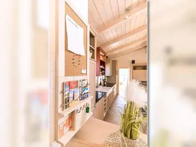 Ein Sitzbereich in der Unterkunft Strandhaus 