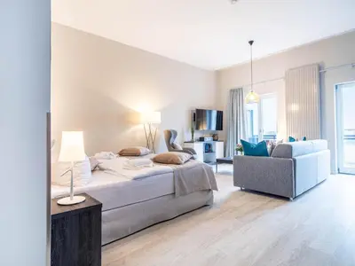 Ein Sitzbereich in der Unterkunft Appartement Himmelblau