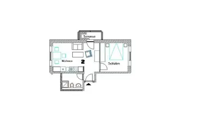 Grundriss der Unterkunft Franzi 2