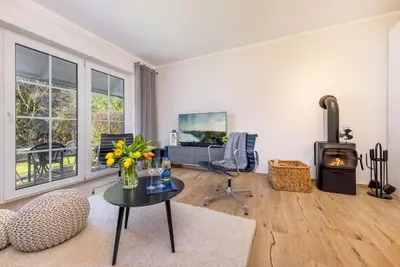 Ein Sitzbereich in der Unterkunft Zingstgeflüster