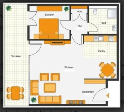 Grundriss der Unterkunft Wohnung 615 Sonnenterrasse Seebrücke