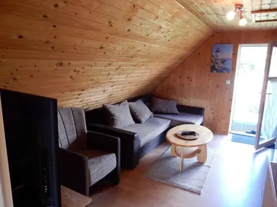 Ein Sitzbereich in der Unterkunft Apartment in Fuhlendorf 2747