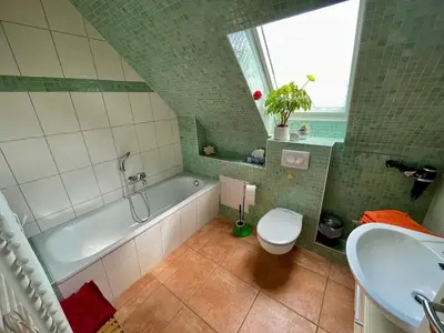 Ein Badezimmer in der Unterkunft Ferienhaus am Saaler Bodden